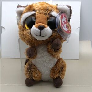 Ty Beanie Boos Big-Eyed Plush Raccoon Stuffed Animal Toy - RUSTY NWOT